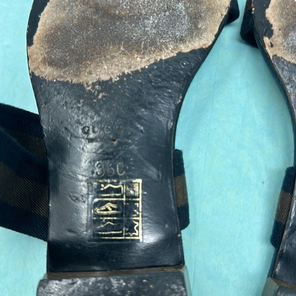 GUCCI Web Accent Canvas Slides Women's Size 36 - Picture 11 of 13